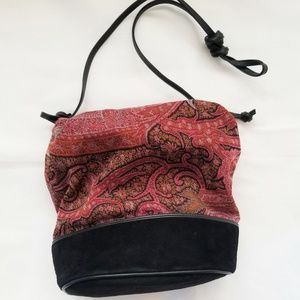 Fabric & Suede Tapestry Purse Like Ralph Lauren